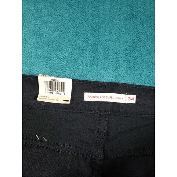 Levis 720 Jeans Size 18 Womens Black Pants Stretch Denim High Rise Skinny NWT - Picture 6 of 16